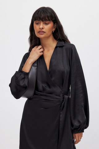 Vestido cruzado - Negro
