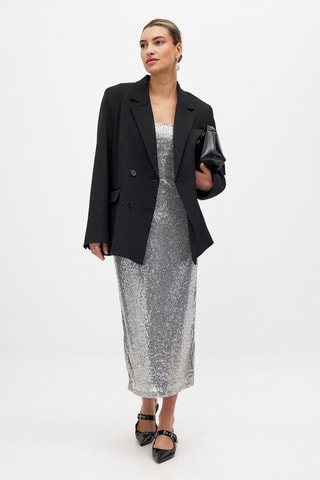 Vestido recto - Plateado