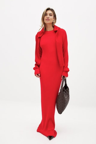 Vestido jersey - Rojo