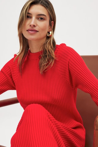 Vestido jersey - Rojo