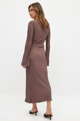Robe plissée - Marron