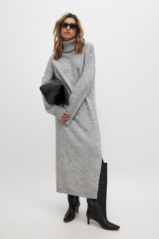 Vestido jersey - Gris claro jaspeado