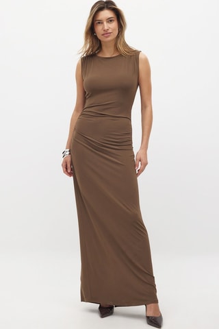Vestido recto - Marrón