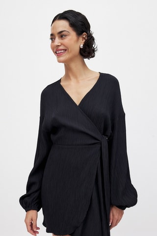 Vestido cruzado - Negro