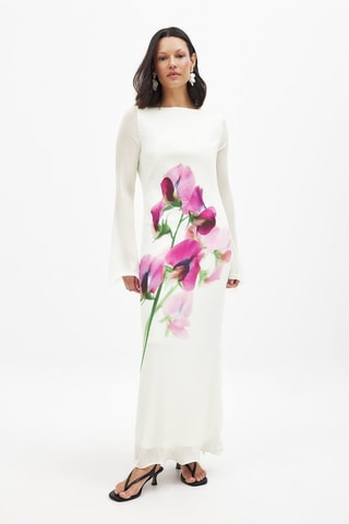 Vestido plisado - Blanco