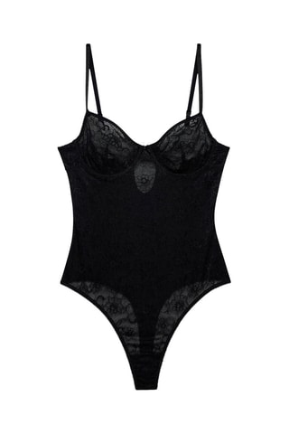 Body braga brasileña de encaje - Negro
