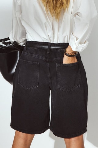 Short loose en jean - Gris foncé