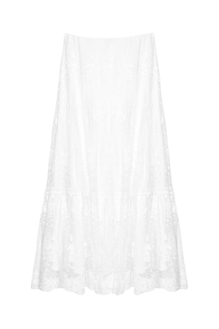 Jupe longue en dentelle - Blanc