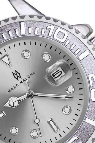 Reloj de cuarzo de acero - Plateado - Marc Malone