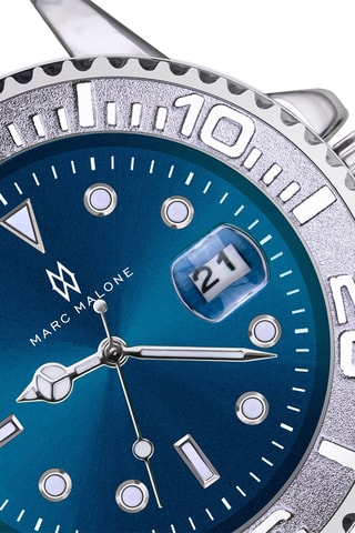 Reloj de cuarzo de silicona - Negro y plateado - Marc Malone