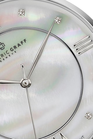 Reloj de cuarzo de acero - Plateado y blanco - Frederic Graff
