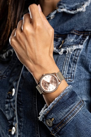 Reloj de cuarzo de acero - Rosa dorado - Marc Malone