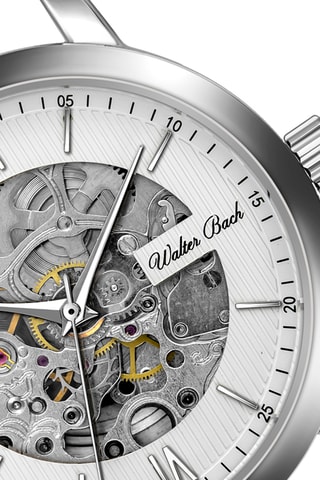 Reloj automático de piel - Negro 
