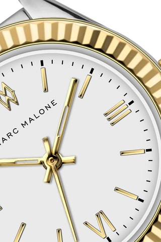 Reloj de cuarzo de acero - Plateado y dorado - Marc Malone