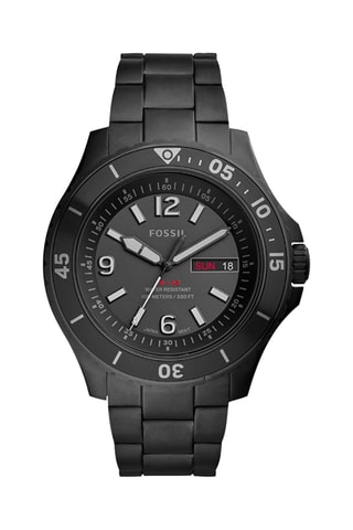 Montre à quartz en acier Noir