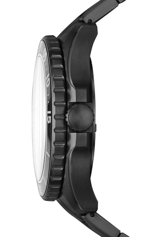 Montre à quartz en acier Noir