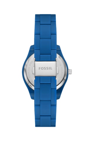 Montre à quartz en plastique - Bleu et argenté