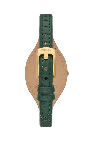 Montre à quartz en cuir - Vert et doré