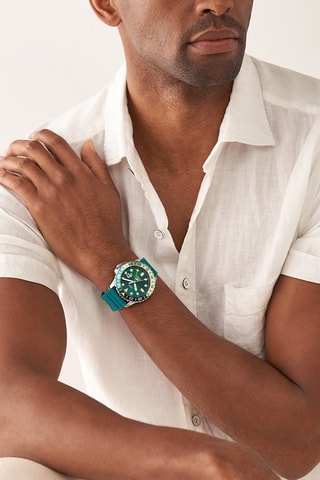 Montre à quartz en silicone - Turquoise et vert clair