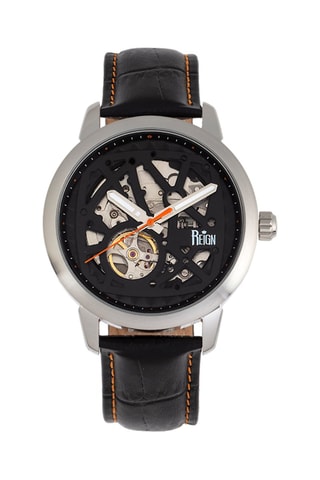Orologio automatico in pelle Rudolf - Nero e argentato