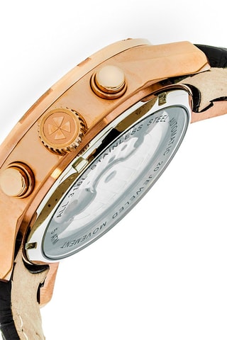 Orologio automatico in pelle Hamilton  -  Nero e dorato rosa