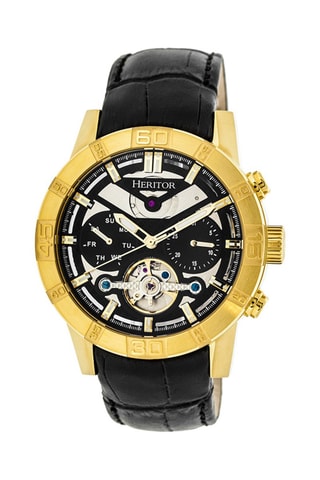 Orologio automatico in pelle Hamilton  -  Nero e dorato