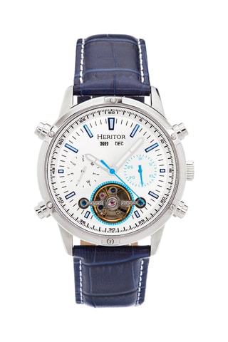 Orologio automatico in pelle Wilhelm - Blu e bianco
