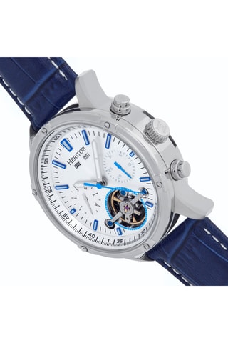 Orologio automatico in pelle Wilhelm - Blu e bianco