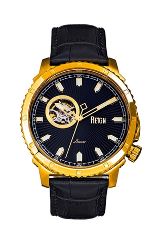 Orologio automatico in pelle - Nero e dorato