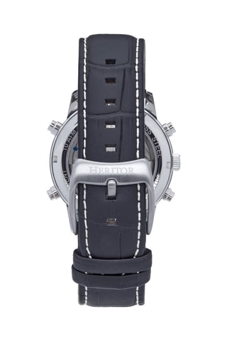 Orologio automatico in pelle Wilhelm - Nero e argentato