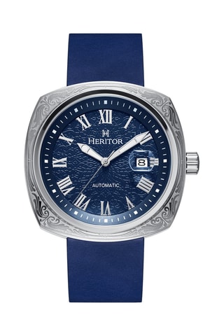 Orologio automatico in pelle - Blu e argentato