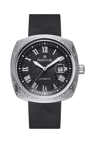 Orologio automatico in pelle - Nero e argentato
