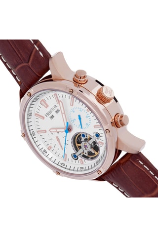 Orologio automatico in pelle Wilhelm - Marrone e dorato rosa