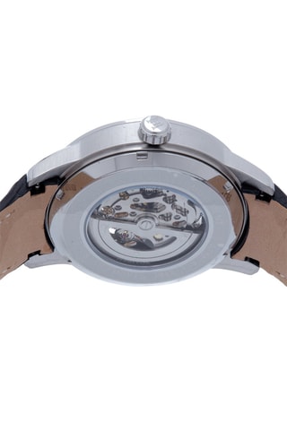 Orologio automatico in pelle Davies - Nero e argentato