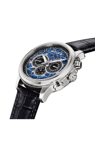 Orologio automatico in pelle Apostle - Nero e argentato