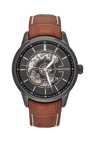 Orologio automatico in pelle Davies - Marrone e nero