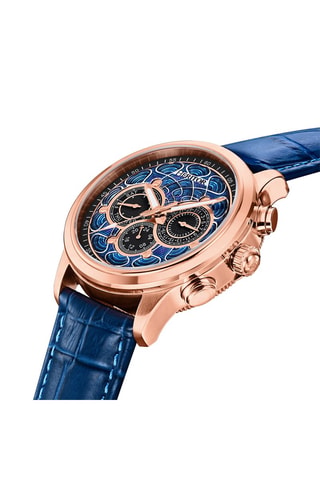 Orologio automatico in pelle Apostle - Blu e dorato rosa