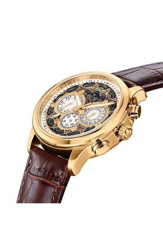 Orologio automatico in pelle Apostle -  Marrone e dorato