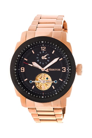 Orologio automatico in acciaio Helmsey Dorato rosa e nero
