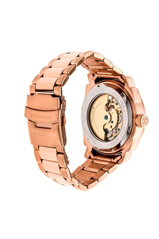 Orologio automatico in acciaio Helmsey Dorato rosa e nero