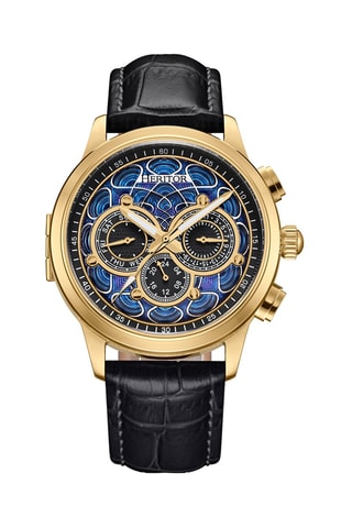 Orologio automatico in pelle Apostle - Nero e dorato