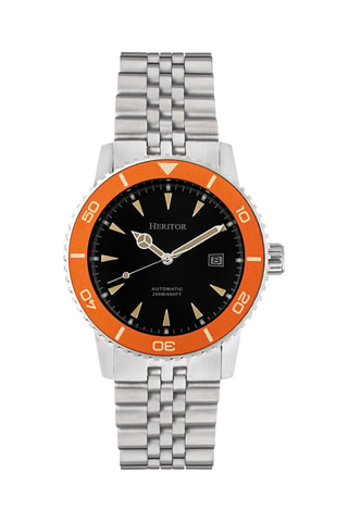 Orologio automatico in acciaio - Argentato e arancione