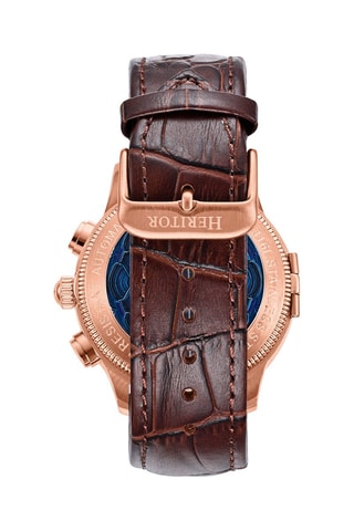 Orologio automatico in pelle Apostle - Marrone e dorato rosa