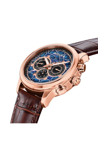Orologio automatico in pelle Apostle - Marrone e dorato rosa