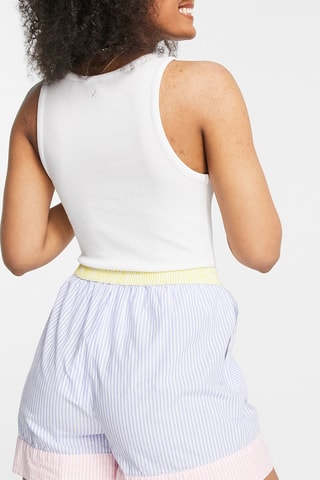 Short Hoge Taille - Hemelsblauw en Wit