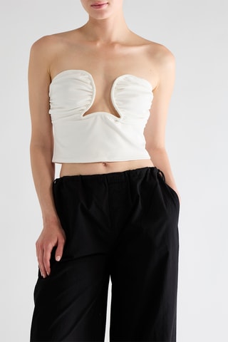 Bustier crop top - Wit