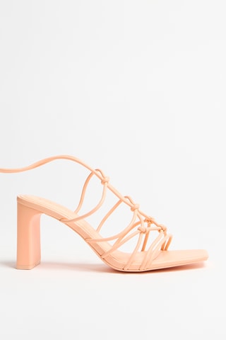 Romeinse Sandalen met Hak - Zalmkleurig