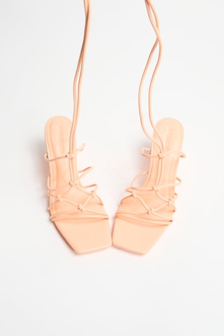 Romeinse Sandalen met Hak - Zalmkleurig
