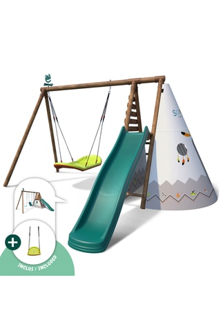 Station de jeux extérieure en bois Camelia - De 3 à 12 ans