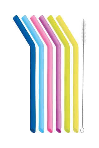 6 pailles en silicone
